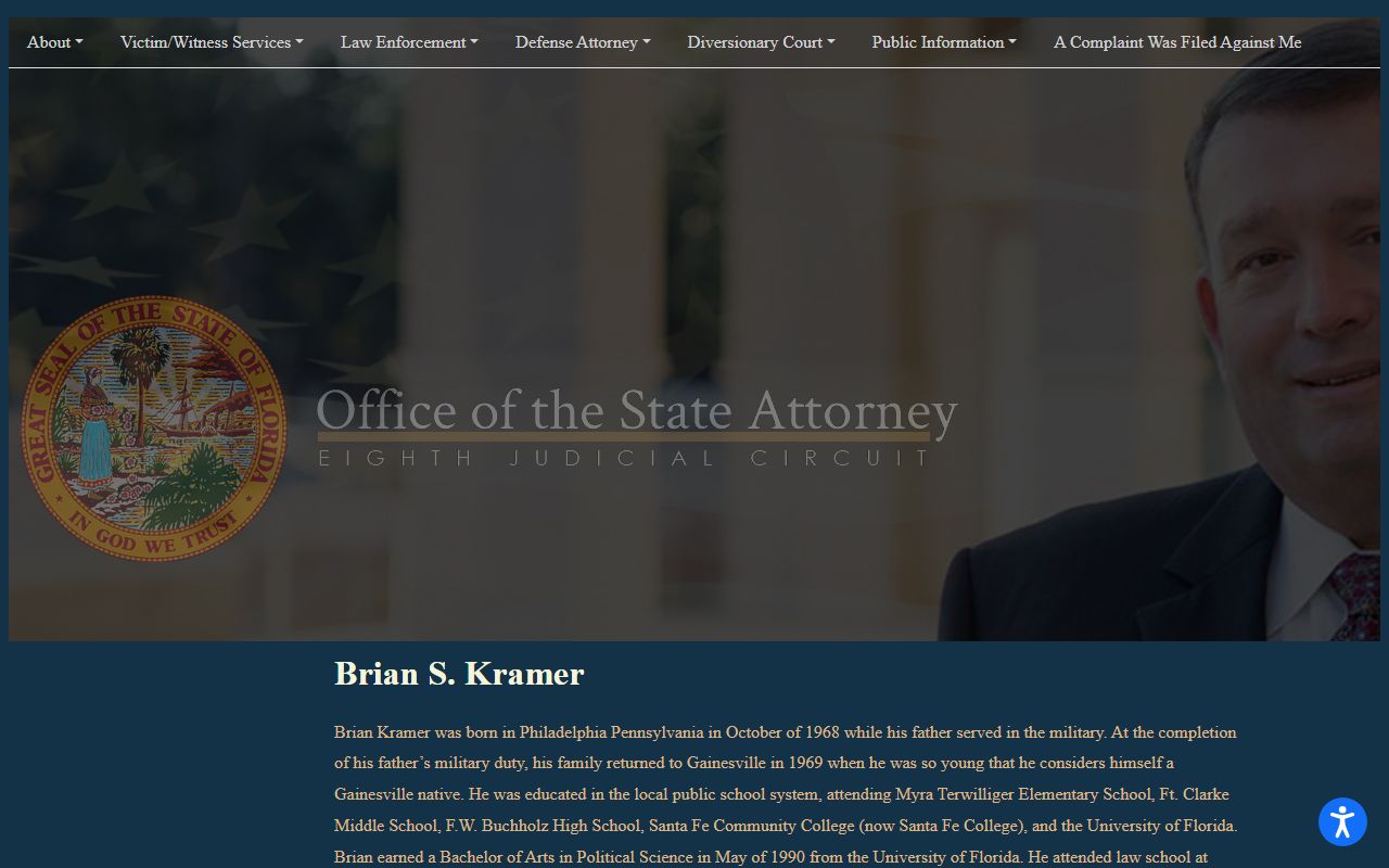 Eighth Circuit State Attorney biography page for Union County court records after an arrest